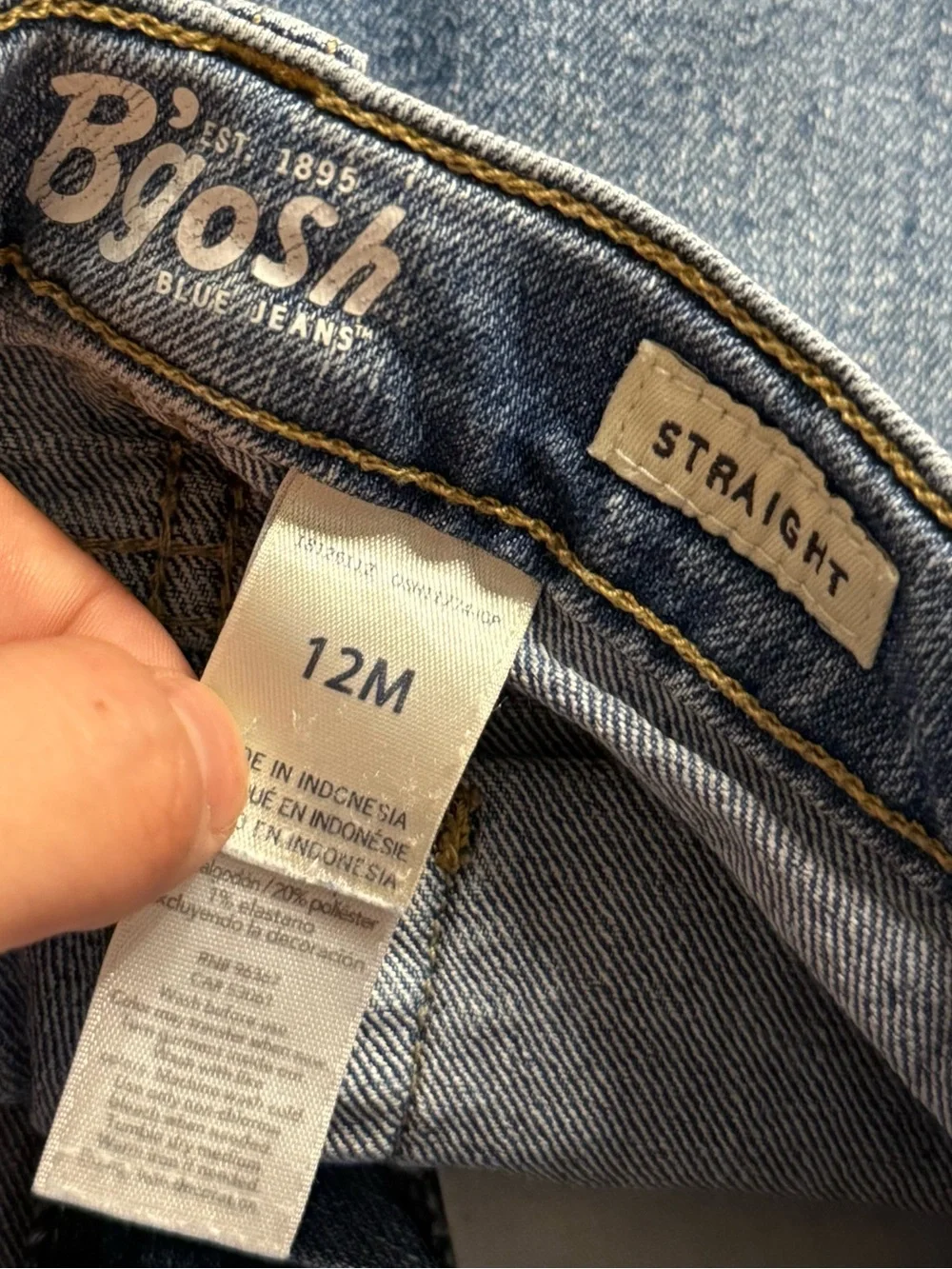 OshKosh B'gosh Baby Jeans Denim Straight Leg Size 12 Months